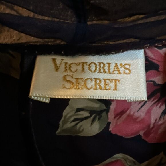 Victoria Secret Gold Label Vintage 80s 90s Luxury Medium Floral Robe Beautiful - Picture 5 of 8